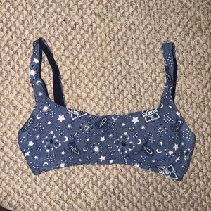 Blue Patterned Women's Bathing suit top